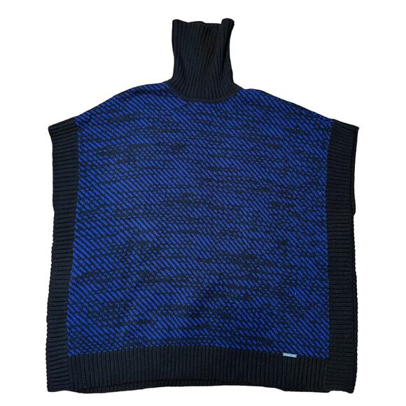 Michael Kors Poncho Knit Cotton Sweater Boxy Relaxed Fit Turtleneck, Size SMALL - Picture 2 of 10